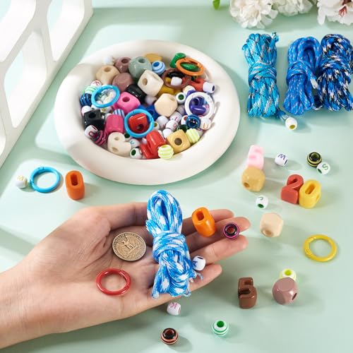 Letterkralen voor sleutelhangers maken cijfer acryl kralen kubus Europese kleurrijke kraal met ringuitingen toouwen voor doe-het-zelf sleutelhanger sieraden maken kits 5