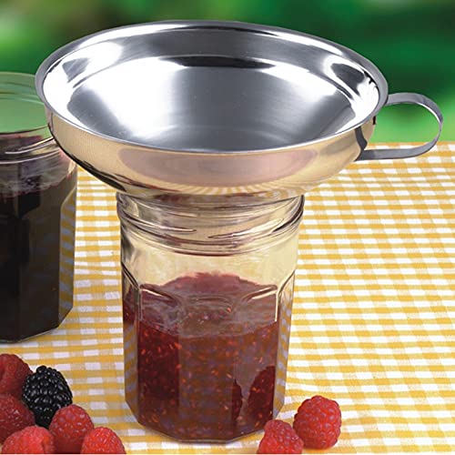 Stainless Steel Funnel, Jam, Large Opening Keuken Filler Funnel, Large Diameter, Verstelbare Conserveren Funnel, Jam Funnel voor Trapping Bonen, Liquid, Olie, Jam, Saladesaus, 10.5c m 3