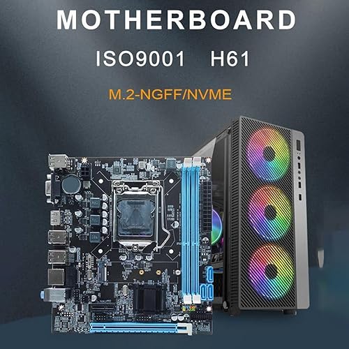 LGA 1155 Moederbord, H61 ITX Computer Moederbord voor Desktop, 2 X DDR3, 6xUSB2.0, 3xSATA2.0, PCIe 16X, VGA, HDMI, NVME M.2, 100M NIC