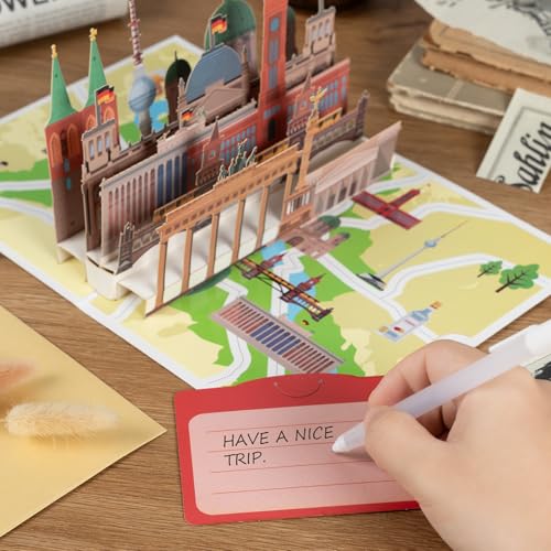 Berlin Pop Up Card, 3D Travel Voucher Cadeaubon voor Berlijn reis of huwelijksreis, Cadeaubon voor verjaardag, Duitse Vakantie Cadeaubon 4