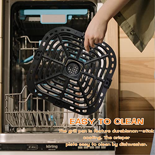 Vervanging Grill Pan voor lucht friteuse, 304 Roestvrij staal vervanging slijpplaat voor lucht friteuse, 24x23cm/9.4x9in, Accessoires voor lucht friteuse 4