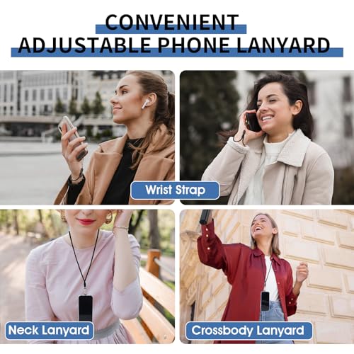 Crossbody telefoon Lanyard en polsband, verstelbare Nylon Neck Strap, multifunctionele telefoon Lanyards, universele ketting telefoon Lanyard met 2 Patch telefoon Accessoires voor de meeste smartphones 3