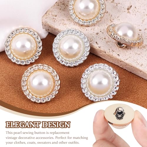 80 stuks parelnaaaiknoppen, 15/11,5 mm, ronde damesjas, knopen, vervanging, vintage inrichting accessoires met kunststof schut voor doe-het-zelf naaien, kleding, trui, inrichting, handwerk (2 5