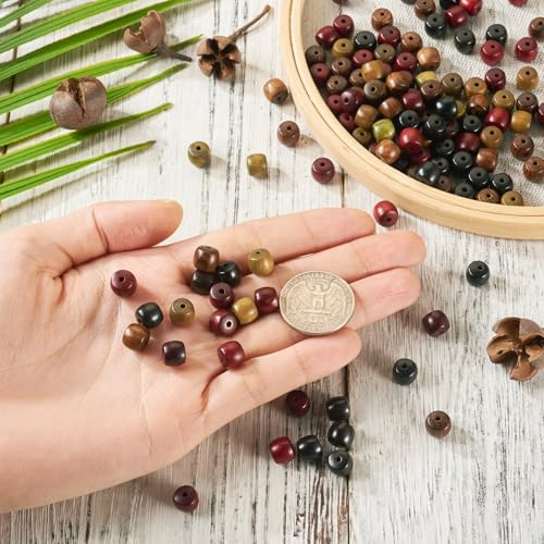 40G Kolom Natural Wood Kralen, 8mm, Sabdal Houten Ambacht Kralen, 4 Kleuren, Kolom, Houten Spacer Kralen, Bulk voor Ambacht Levert Armband, Sieraden maken 5
