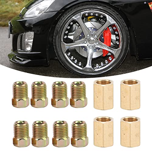 Omgekeerde Flare Brake Line Assortiment 12pcs Remlijn Fittings Set 3/8in-24 Thread 4-Union 8 Nut voor 3/16in Tube 4