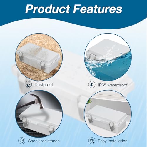 Electronic Junction Box, IP67 Waterdicht, ABS Plastic, Outdoor Junction Box, 100 x 200 x 70 mm, externe elektrische behuizing, universele projectbehuizing 3
