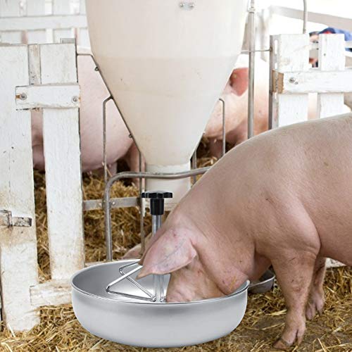 Knorretje Voederbak, Knorretje Voeders, Roestvrij stalen Voeder met Groove Bar Plastic voor Biggen, Honden, Katten 4