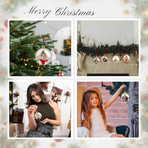 6 stukken Kerstmis Foto Ball Transparant Frame Kerstballen Kerstboom Hangende Decoratie voor DIY Holiday Party Decoraties Fotodecors 5