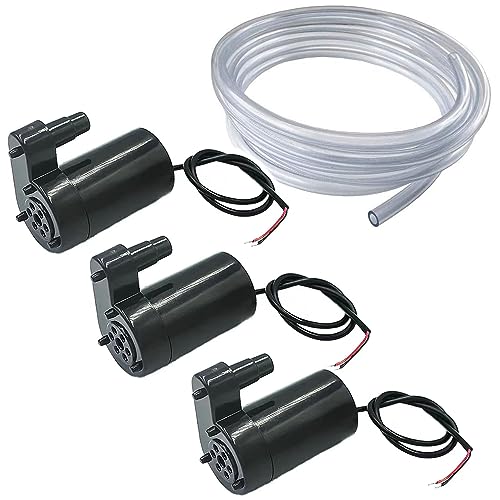 3pcs DC 3V 5V Mini Submersible Motor Pump DC Microfoon, DC Mini Waterpomp, Brushless + 3 m, Transparante slang voor Aquarium, Tuin, Planten, Bloem