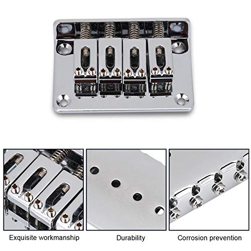 4 Zadelbrug Duurzaam voor Cigar Box elektrische gitaar Bas Ukulelele voor het upgraden van uw gitaar (zilver)
