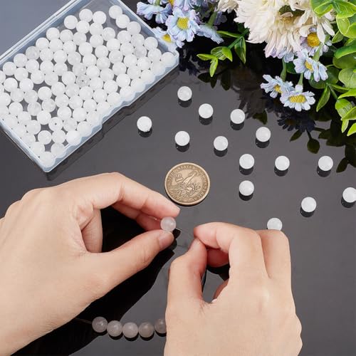 1 Strand bevat 120 st 8mm Natural White Jade Edelsteen Ronde Loose Stone kralen met 1mm gat voor DIY armbanden ketting sieraden maken 3