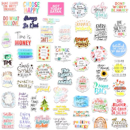 200 Stuks Inspirerende en Motivationele Citaten Stickers, Waterproof Vinyl Positieve Stickers voor Tieners en Volwassenen, Waterproof Stickers voor Waterfles, Laptop, Gitaar, Scrapbooking 4
