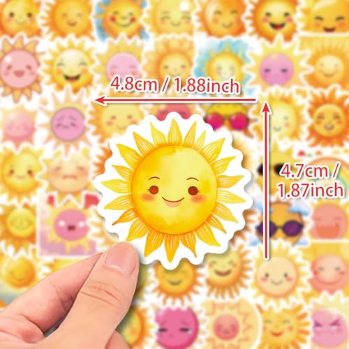 Cartoons Sun Sticker Set Kinderen Tieners 50 Stuks Cartoon Zon Waterdicht Vinyl Stickers Laptop Skateboard Koffer Helm Auto Fiets mobiele telefoon Motorrijwiel Bike Scrapbook Cadeau dagboek Cups 5