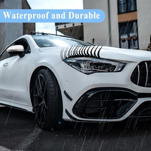 Auto Koplamp wimpers, 2 paar aangepaste waterdichte zwart 3D wimpers voor auto koplampen, Stickers, Grappige auto Stickers voor decoratie, koplampen met glimlach, auto spiegel Stickers 4