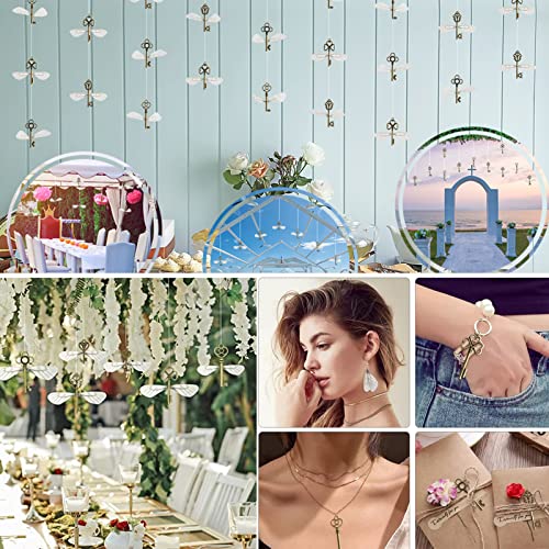 Vintage decoratief Sleutelbrons Key Retro hanger voor ketting voor sieraden maken ambachten 5