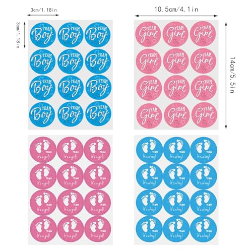 144 stuks geslacht onthullen stickers, Team Boy & Team Meisje labels stickers Jongen of Meisje Baby Feest decoratie blauw en roze geslacht stickers geslacht Reveal party jongen of meisje decoratieve stickers