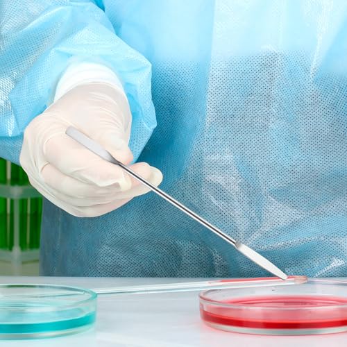 4 st Roestvrij staal Mini Lab Spatula's, Double End Spatula met vierkant en ronde tip, Ideaal voor het mengen van cosmetica, Keuken Laboratorium (15cm) (4) 3