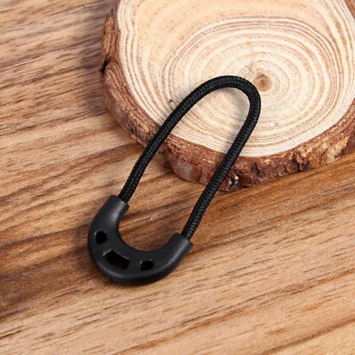 Zipper trekt koord 10 st / zak Zwarte kleine Lariat touw voor Outdoor Travel Kleding Rugzak Accessoires 4