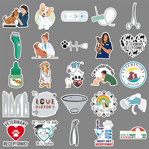 Veterinaire Stickers voor tieners en volwassenen, 50 stuks, Vet, Vinyl Sticker Set, Auto, Motorfiets, Fiets, Skateboard, Snowboard, Bagage, Laptop, Koffer, Helm, Motorfiets, Computer 5