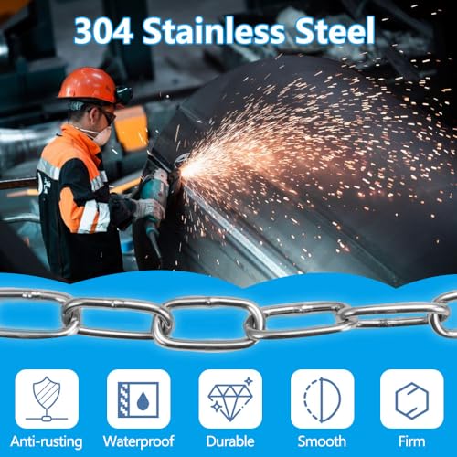 Staal ketting Verkocht door de Metre, 10 m metalen ketting, diameter 1,5 mm ketting Roestvrij staal, roestvrij staal ketting Verkocht door de metre, ronde stalen ketting, sterk voor hanglampen, zandzak, hangstoel 3