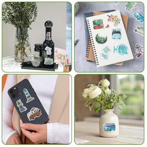 100 stuks Travel Stickers, Outdoor Travel Scrapbooking Stickers, Waterproof Journaling Stickers voor koffer, Skateboard, Laptop, Bagage, Graffiti Teen Boy Girl 5