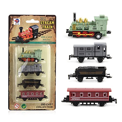 4 stuks Mini Steam Train Model Speelgoed Simulatie Retro Steam Train Speelgoed Kit, Steam Train Retreat Simulatie, Model Speelgoed voor jongens en meisjes