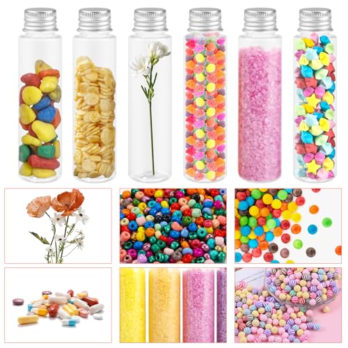 18 stuks testbuizen met schroefdop, 50ml testbuizen, kunststof testbuizen met schroefsluiting, bloemtestbuizen, geschikt voor bloemen, snoep, vloeistoffen 5