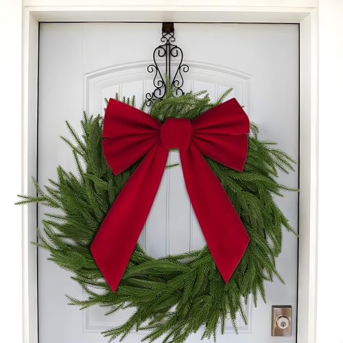 6 stuks fluwelen Kerst Bows 27 x 35 cm Grote Rode Deur Bows Kerstboom Decoraties Kerstkransen Bogen voor Gift Wrapping Party Decoratie