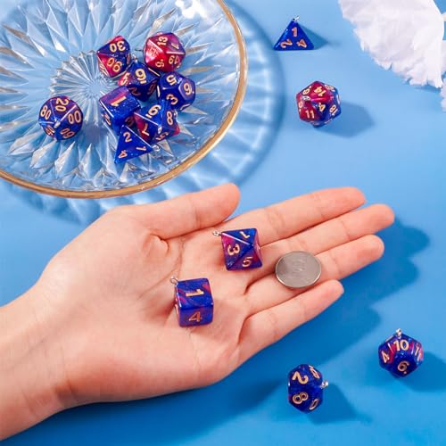 D20 Dice Charms Acryl aantal hangers Facet 20 zijde polyhedral Dobbelstenen Charms Kralen voor doe-het-zelf sieraden Keychain ambachten maken, Hars, Hars 5