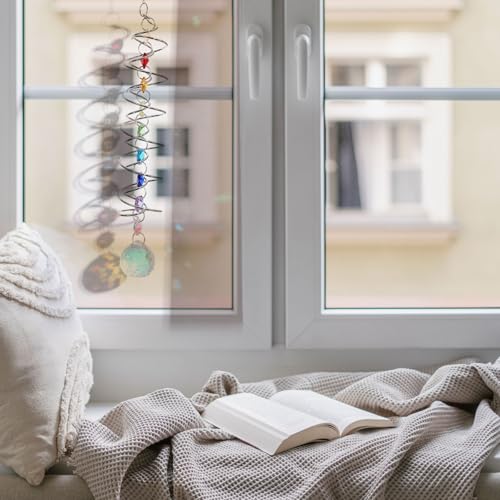 Suncatchers voor ramen opknoping, zon catchers in het raam buiten opknoping decor kristal tuin decor bruiloft verjaardag feest voor vrouwen, zilver kleurrijk 4