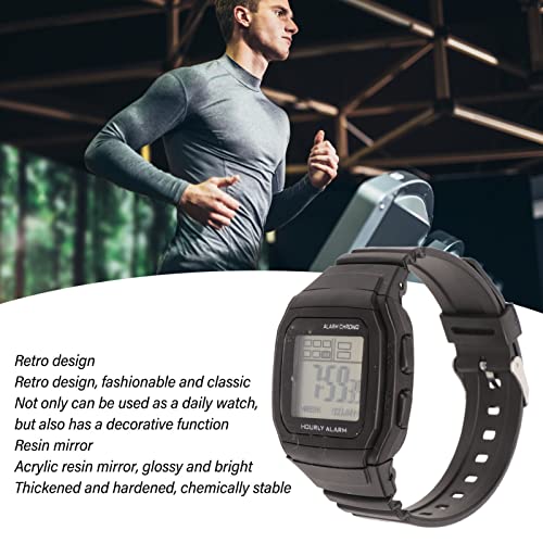 Digitale horloge voor mannen, digitale Chronograaf horloge, multifunctionele sport horloge schokbestendig Waterproof Retro Classic polshorloges voor studenten mannen (Gold)