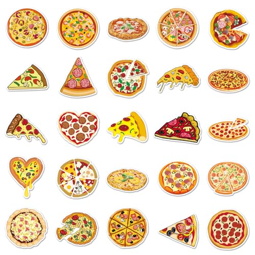 Pizza Sticker Set Stickers Kinderen Tieners 50 Stuks Dieren Waterdicht Vinyl Stickers Laptop Skateboard Koffer Helm Auto Fiets mobiele telefoon Motorrijwiel Bike Scrapbook Cadeau