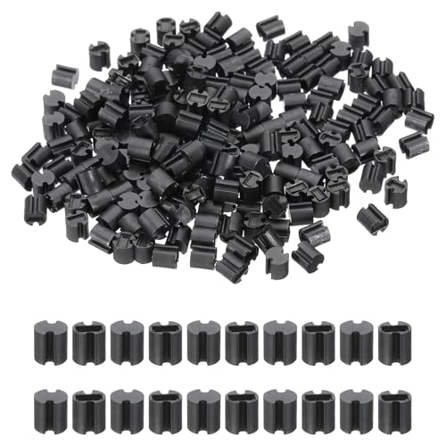 200 stuks LED-houder, 4 mm OD 4 mm hoge dubbele pit nylon lichtgevende diodehouder LED-lichtsolatie kolom PCB-montage ondersteuning voor LED-bescherming en bewaking, zwart