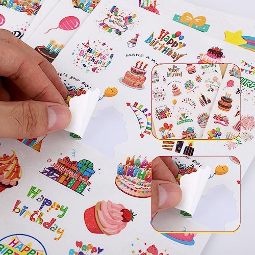 6 blad gelukkige verjaardag Stickers, verschillende stijlen Zelfklevende leuke Stickers Gelukkige verjaardag feest decoraties Stickers voor kinderen 4