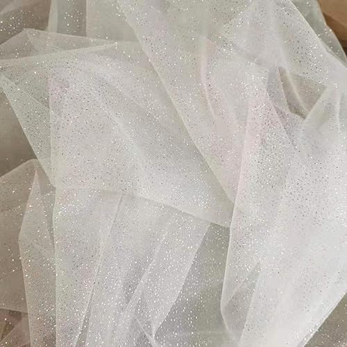 50 cm x 150 cm Zachte Glitter Tule Stof Mesh Stof voor Naaien Bling Tulle Mash Decoratieve Stof voor DIY Crafts Kleding Tulle Rok Trouwjurk Veil, Gordijnen, Tafelkleed