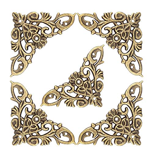 12 st Antiek Hoekbeschermers Metalen Style Holle Boek Hoeken Scrapbook Foto Album sieraden Houten Box Beschermer (Groot)
