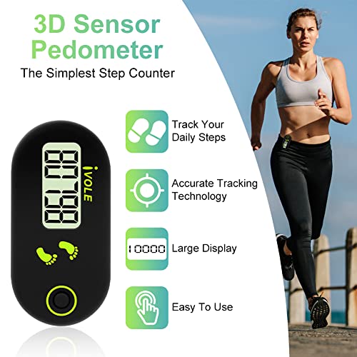 3D Pedometer voor Wandelen, Pedometer 3D met Clip, Draagbare Digitale Pedometer, Clip-on Pedometer voor vrouwen en mannen, Pedometer met Clip 3