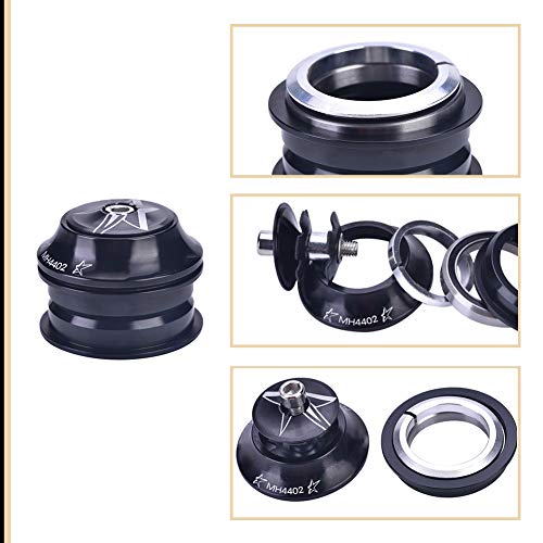 Fietsenmandenset, Mountain Bike, Aluminium Legering, Voorwielvork Shaft, Fiets Vervangingsapparaat met 44mm stuurbuis en 28.6mm Voorvork (zwart) Fietsen en onderdelen 4