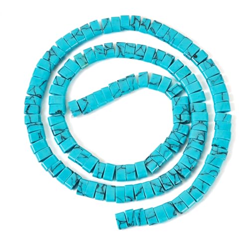 1 Strand Turquoise Tila kralen Natural Gemstone 2 Hole Square zaad kralen drager kralen voor meerdere onderdelen armband ketting ambachten sieraden maken, 150 st