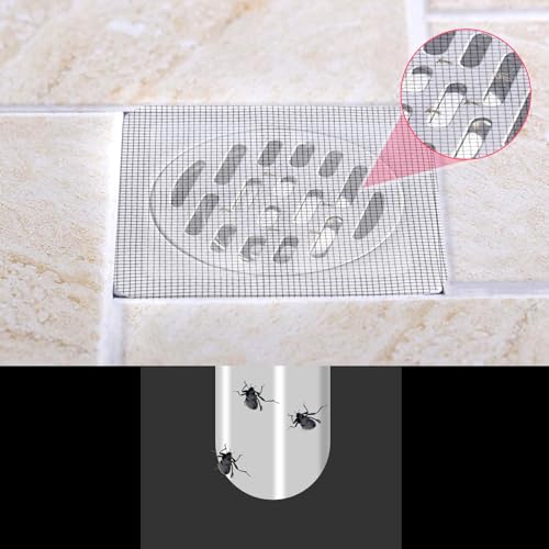 30 st. Afvoerhaarvanger wegwerpbaar Zelfklevende Drain Haardouche Drain Mesh Stickers Badkamer Haarvanger Hoes voor Badkuip Keuken Roze Menselijk Huisdier Haar (10 x 10 cm) 5