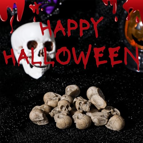 20 st. Mini schedel Figurine Halloween Miniatuur Skeleton Hoofdbeeld Halloween Micro Landschap Figuur, Halloween Prank Props Spookhuis Accessoires voor Halloween Decoratie 5