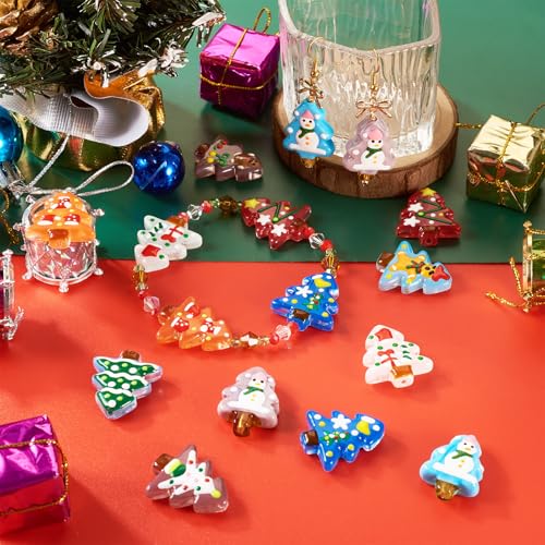 10Stuks Kerstmis sieraden kralen Kerstboom Lampwerk Spacer kralen leuke Kerstmis Spacer kralen sneeuw man&Kerstmis boom kralen voor DIY armband ketting sieraden maken