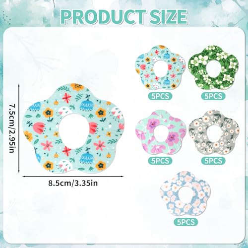 25 st Klevende Patches voor Dexcom G7, Waterdichte ademende Patches Bloemen Afdruksensor Covers Sweatproof Voorgesneden Monitor Patches Kleefband Stickers, Lange Duurzaamheid (Stijl 1)