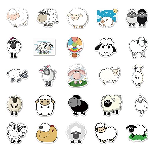 Schapen Schapen Sticker Set Stickers Kinderen Tieners 50 stuks Dieren Waterdicht Vinyl Decals Laptop Skateboard Kofferhelm Autofiets mobiele telefoon Motorrijwiel Scrapbook Dagboekmokken 4