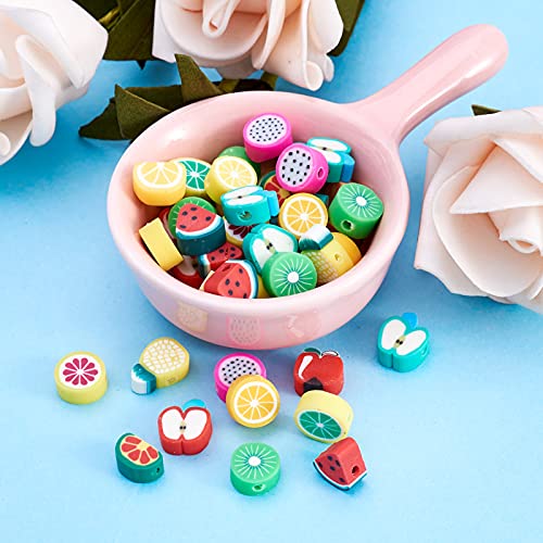 50 st Polymer klei kralen gemengd fruit thema zachte pot kralen voor sieraden maken ketting armbanden gat: 1.5mm 3