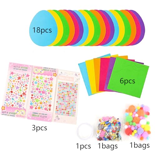 Pasen Foam Stickers Set Egg Vilt ambachten DIY Crafts Pasen Egg Konijn Chick decoraties Stickers Kits voor Party Favor Decoratie Supplies (30 PCS)