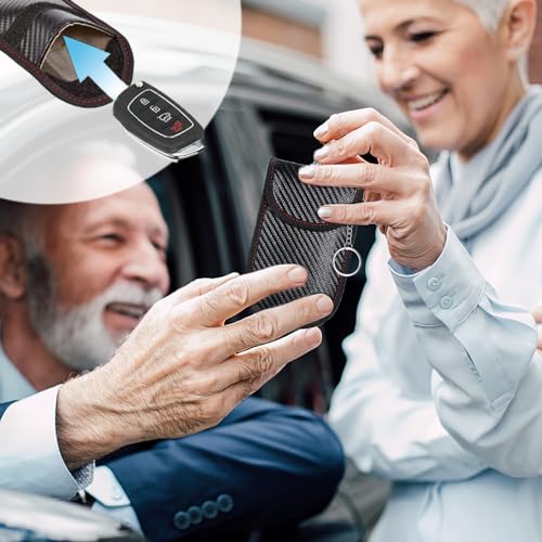 2 Pack Faraday Pouch autosleutels signaalblokker geval RFID blokkeren autobeveiliging zak met haak sleutelhanger 5