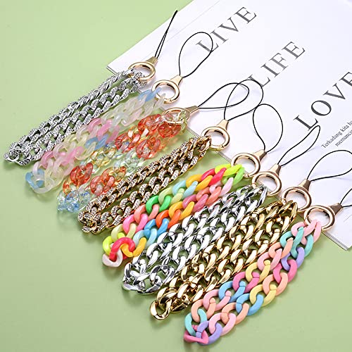Universele kleurrijke acryl ketting Phone Chain Polsband ketting Mobile Telefoonkabel Mobiel Telefoonhanger Sleutelhanger van de telefoonketen Mobiel Telefoonriem Mobiele telefoon sieraden
