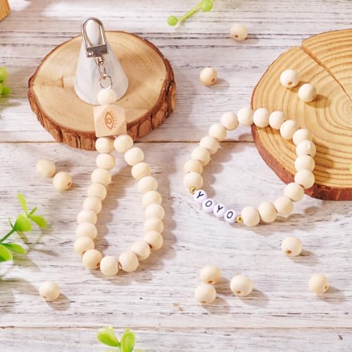1000st 10mm Natuurlijke onvoltooide houten kralen voor sieraden het maken van ronde houten losse kralen Spacer kralen voor rozenkrans Macrame ambachtelijke armbanden Maken