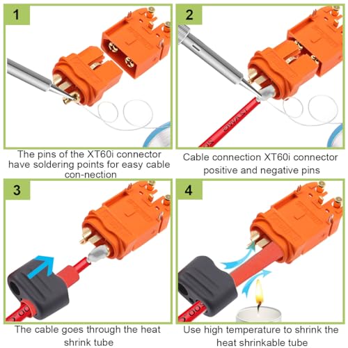 10st XT60I Connector XT60I-PW Man Plug Adapter XT60I Plug Vrouw met Sheath Housing Connector voor RC Lipo Battery Charger FPV Drone 5